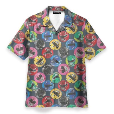 Mighty Morphin Power Rangers Movie Helmet Hawaiian Shirt & Beach Shorts