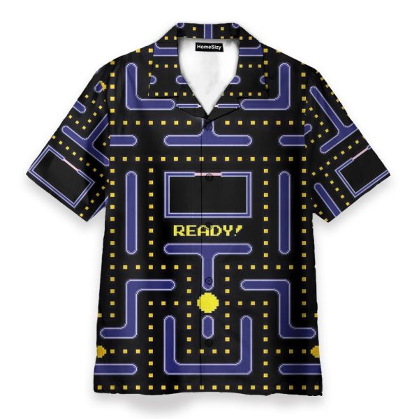 Pacman Gameplay Men'S Button'S Up Shirts Hawaiian Shirt