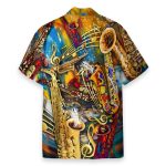 Saxophone Melody Men'S Button'S Up Shirts Hawaiian Shirt