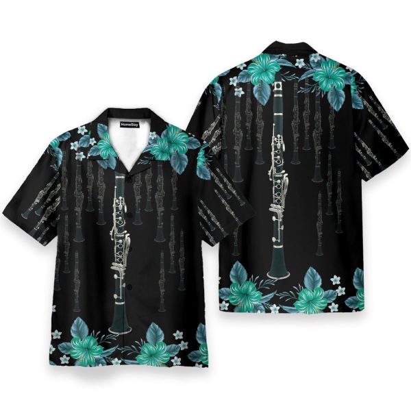 Clarinet Music Instrument Men'S Button'S Up Shirts Hawaiian Shirt