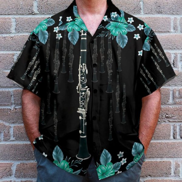 Clarinet Music Instrument Men'S Button'S Up Shirts Hawaiian Shirt