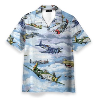 Planes Warbirds Ww2 Fighters Planes Hawaiian Shirt & Beach Shorts