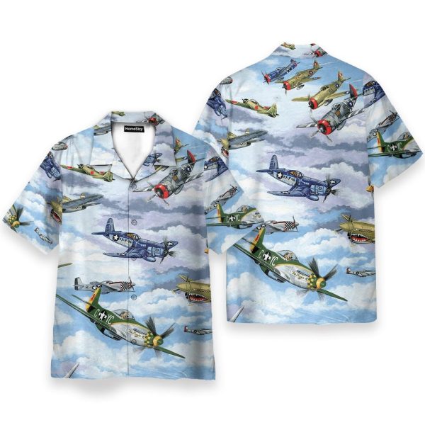 Planes Warbirds Ww2 Fighters Planes Hawaiian Shirt & Beach Shorts