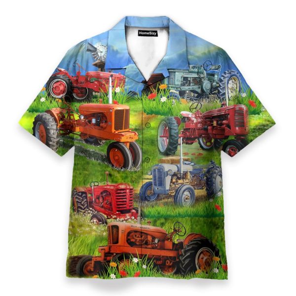Real Men Drive Tractors Men'S Button'S Up Shirts Hawaiian Shirt