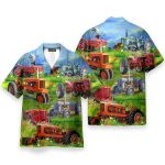Real Men Drive Tractors Men'S Button'S Up Shirts Hawaiian Shirt