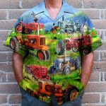 Real Men Drive Tractors Men'S Button'S Up Shirts Hawaiian Shirt