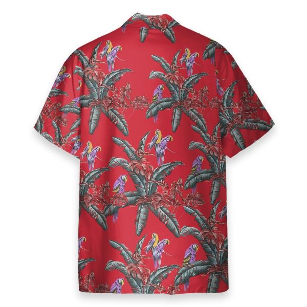 Tom Selleck Magnum Pi Red Movie Cosplay Costume Hawaiian Shirt & Beach Shorts