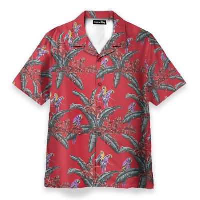Tom Selleck Magnum Pi Red Movie Cosplay Costume Hawaiian Shirt & Beach Shorts