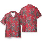 Tom Selleck Magnum Pi Red Movie Cosplay Costume Hawaiian Shirt & Beach Shorts