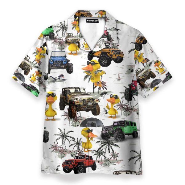 Ocean Jeep Car And Duck Hawaiian Shirt & Beach Shorts