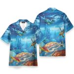 Freediving With Sea Turtles Hawaiian Shirt