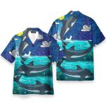 Dolphin Stained Glass Style Hawaiian Shirt & Beach Shorts