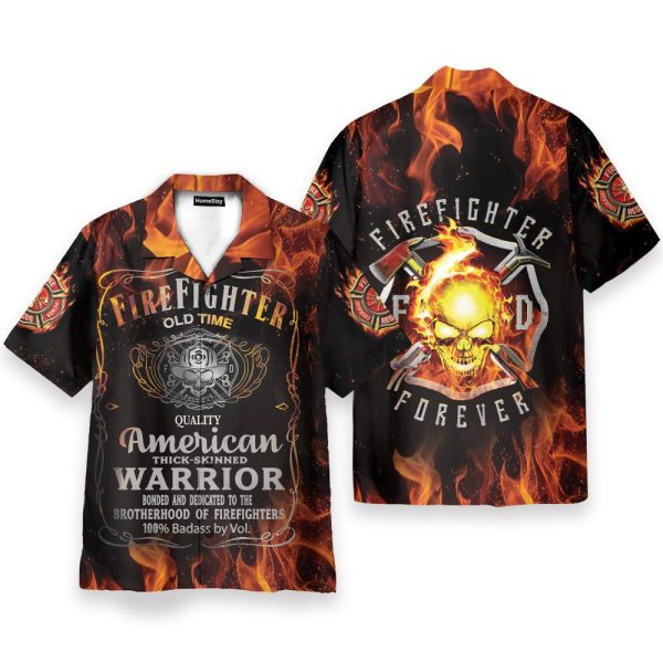 Firefighter Old Time American Thick-Skinned Warrior Hawaiian Shirt