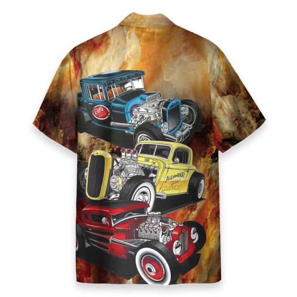 Hot Rod Car Men'S Button'S Up Shirts Hawaiian Shirt
