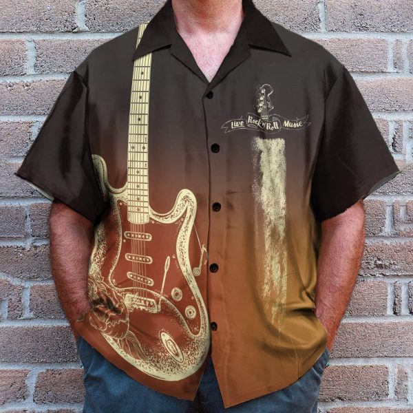 Live Rock And Roll Music Guitar Rock Hawaiian Shirt