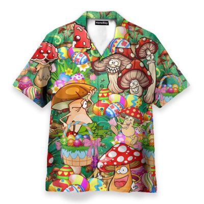 Happy Easter Hippie Mushroom Hawaiian Shirt