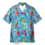 Mighty Morphin Power Ranger Blue Tropical Cosplay Costume Hawaiian Shirt