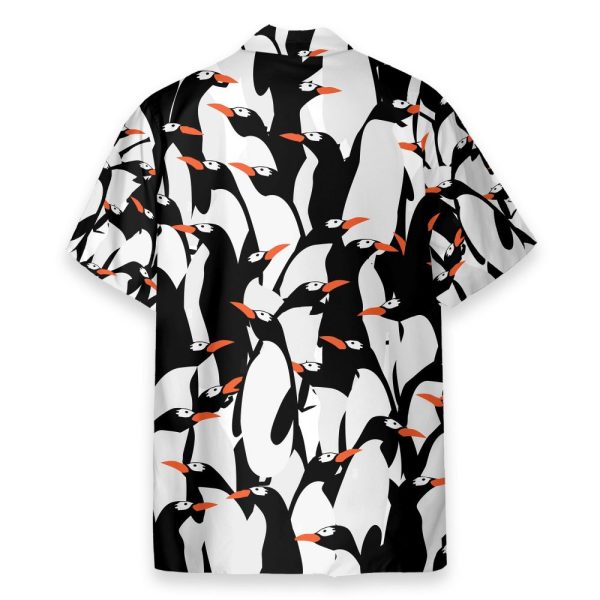 Funny Penguin Pattern Black White Hawaiian Shirt