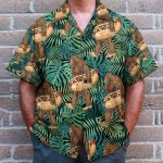 Tropical Bigfoot Carrying Hotdog Camping Hawaiian Shirt