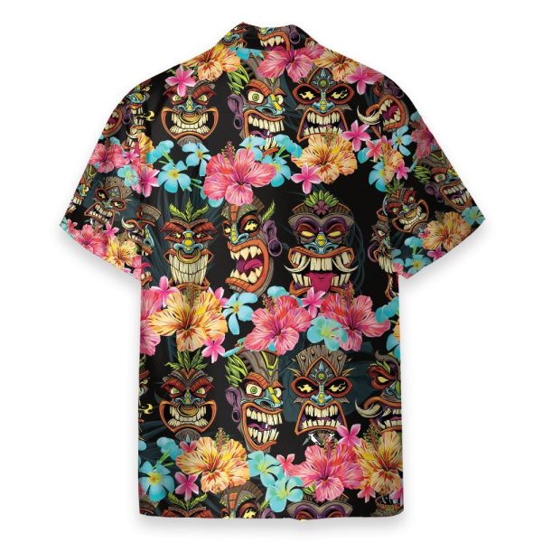 Aloha Summer Tiki Tiki Head Hawaiian Shirt & Beach Shorts