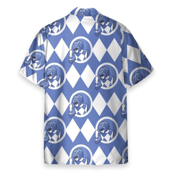 Mighty Morphin Power Rangers Blue Ranger Cosplay Costume Hawaiian Shirt & Beach Shorts