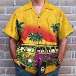Vintage Hippie Bus Men'S Button'S Up Shirts Hawaiian Shirt