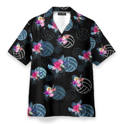 Volleyball Tropical Men'S Button'S Up Shirts Hawaiian Shirt