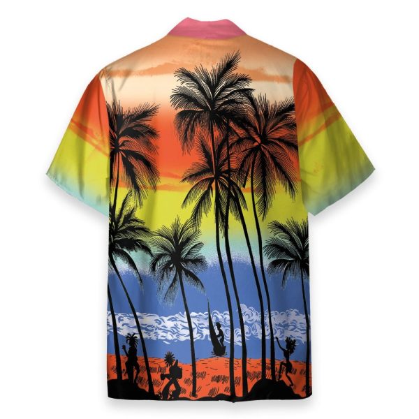 Beach Colorful Tropical Palm Tree Hawaiian Shirt