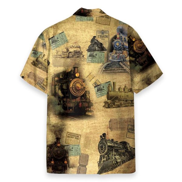 Train Men'S Button'S Up Shirts Hawaiian Shirt
