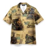 Train Men'S Button'S Up Shirts Hawaiian Shirt