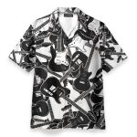 Black And White Electric Guitar Hawaiian Shirt & Beach Shorts