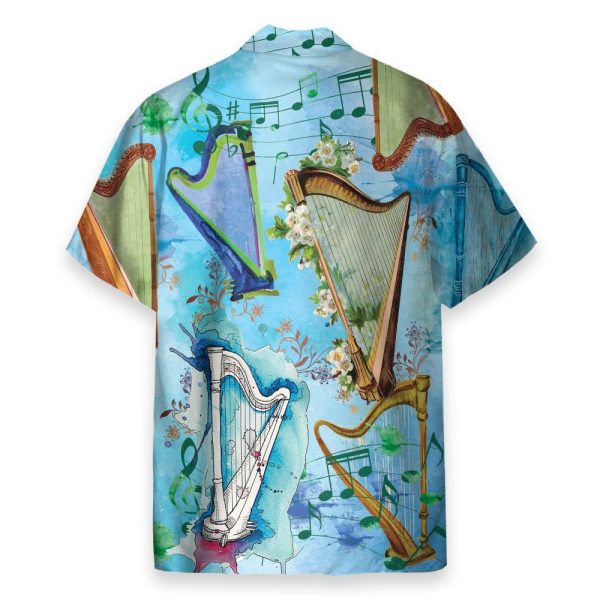 Harp Is My Life Men'S Button'S Up Shirts Hawaiian Shirt