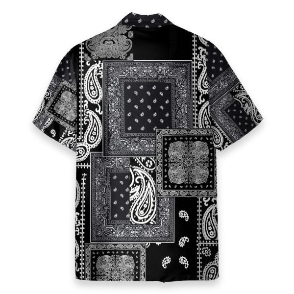 Black Multiple Paisley Bandanas Hawaiian Shirt