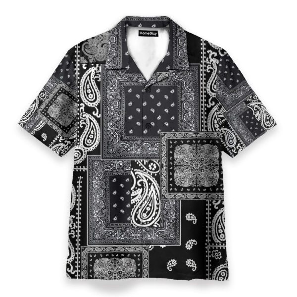 Black Multiple Paisley Bandanas Hawaiian Shirt