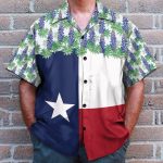 Texas Bluebonnet Flag Men'S Button'S Up Shirts Hawaiian Shirt