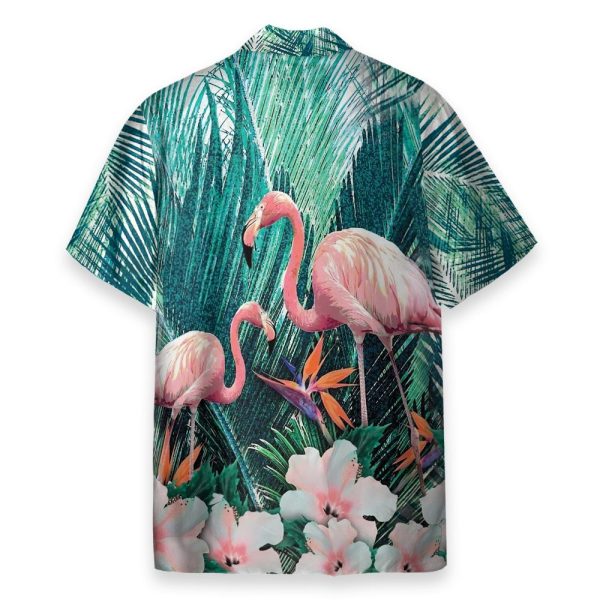 The Beauty Of Flamingo On Floral Hawaiian Shirt