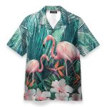 The Beauty Of Flamingo On Floral Hawaiian Shirt