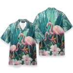 The Beauty Of Flamingo On Floral Hawaiian Shirt