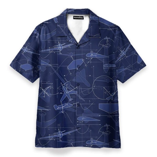 Aerodynamics Airplane Engineering Drawing Pictures Hawaiian Shirt & Beach Shorts