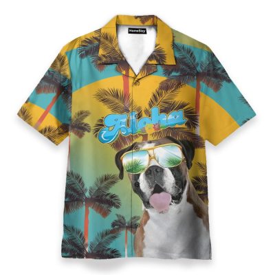 Aloho Summer Boxer Dog Hawaiian Shirt