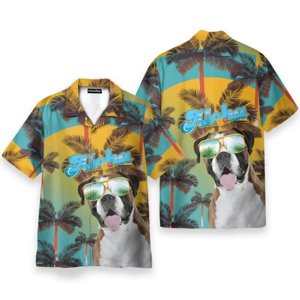 Aloho Summer Boxer Dog Hawaiian Shirt