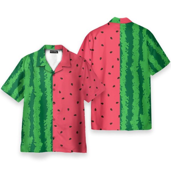Watermelon Tropical Funny Button'S Up Shirts Hawaiian Shirt & Beach Shorts
