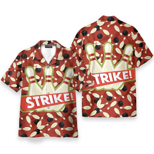 Bowling Strike Men'S Button'S Up Shirts Hawaiian Shirt
