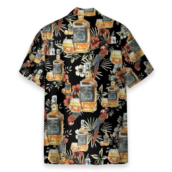 Wine Drinking Lover Black Tropical Hawaiian Shirt & Beach Shorts
