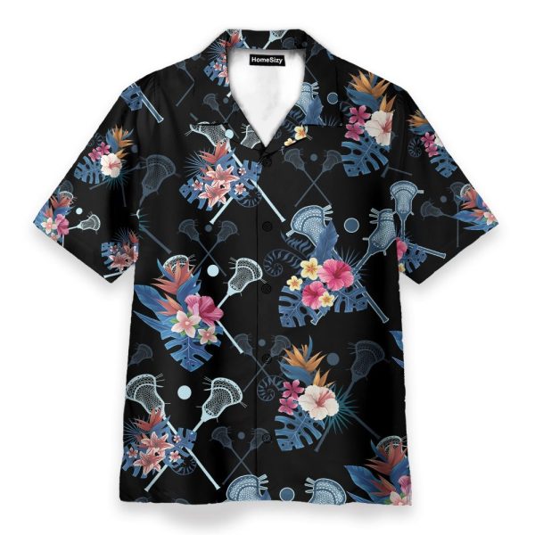 Lacrosse Tropical Men'S Button'S Up Shirts Hawaiian Shirt