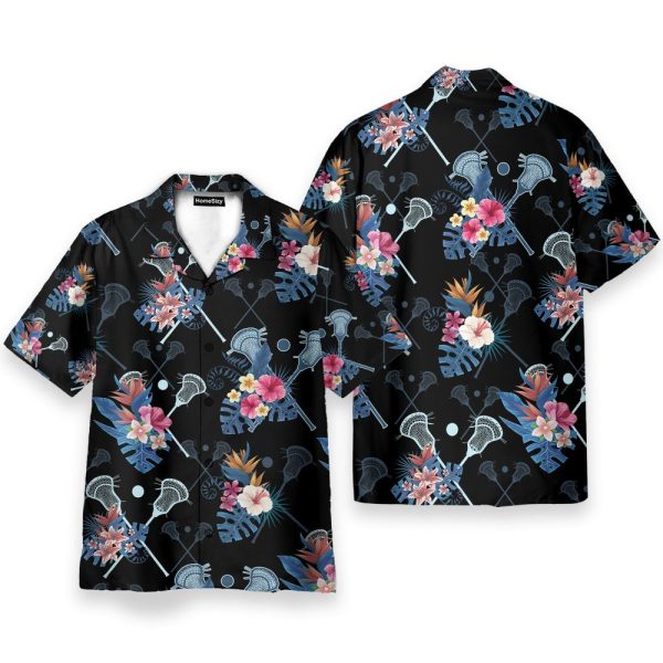 Lacrosse Tropical Men'S Button'S Up Shirts Hawaiian Shirt