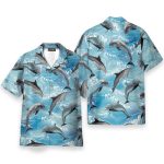 Dolphin Wave Water Blue Beach Pattern Hawaiian Shirt & Beach Shorts