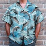 Dolphin Wave Water Blue Beach Pattern Hawaiian Shirt & Beach Shorts