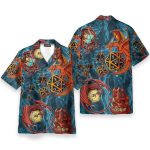 Dragon Playing Dice Blue Dungeons & Dragons Game Hawaiian Shirt