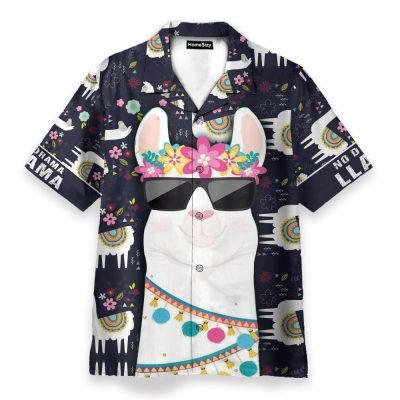 No Drama Amazing Llama Hawaiian Shirt